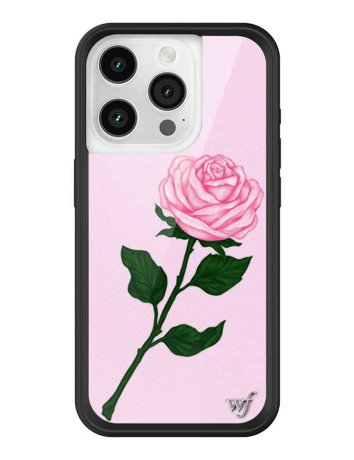 Pink Rose iPhone Case with Protective Black Rubber Bumper