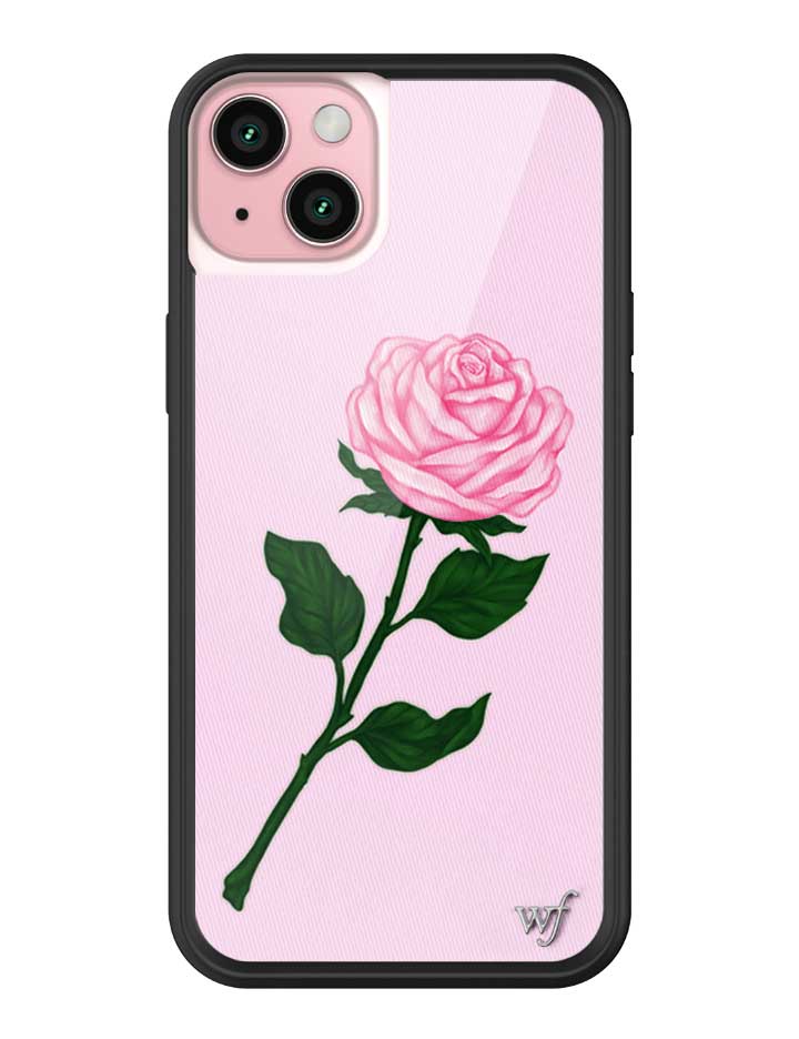 Pink Rose iPhone Case with Protective Black Rubber Bumper