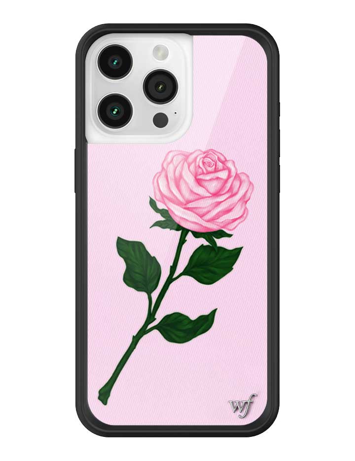Pink Rose iPhone Case with Protective Black Rubber Bumper