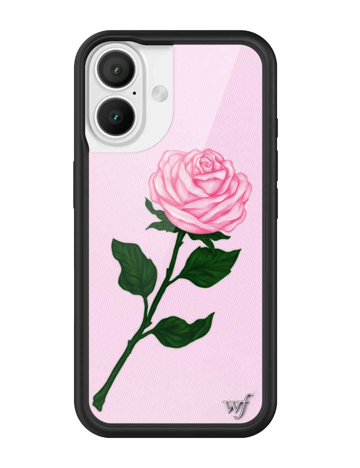 Pink Rose iPhone Case with Protective Black Rubber Bumper