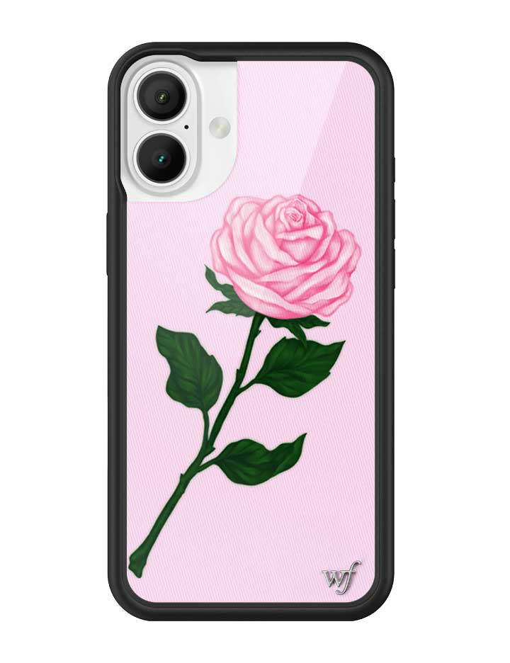 Pink Rose iPhone Case with Protective Black Rubber Bumper