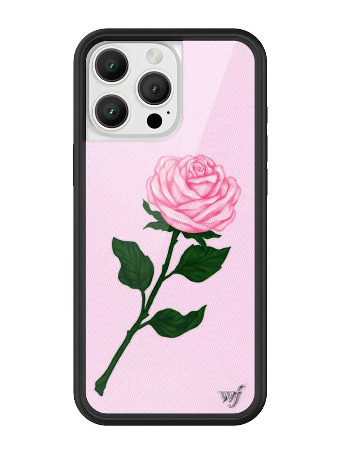 Pink Rose iPhone Case with Protective Black Rubber Bumper