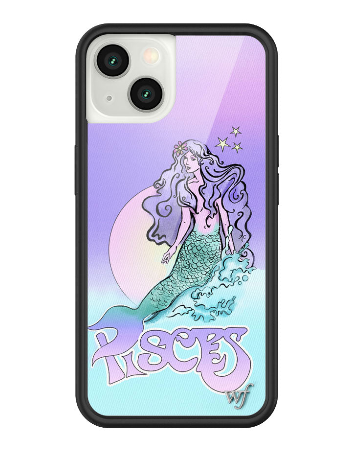 Pisces Mermaid iPhone Case in Purple Baby Pink and Turquoise