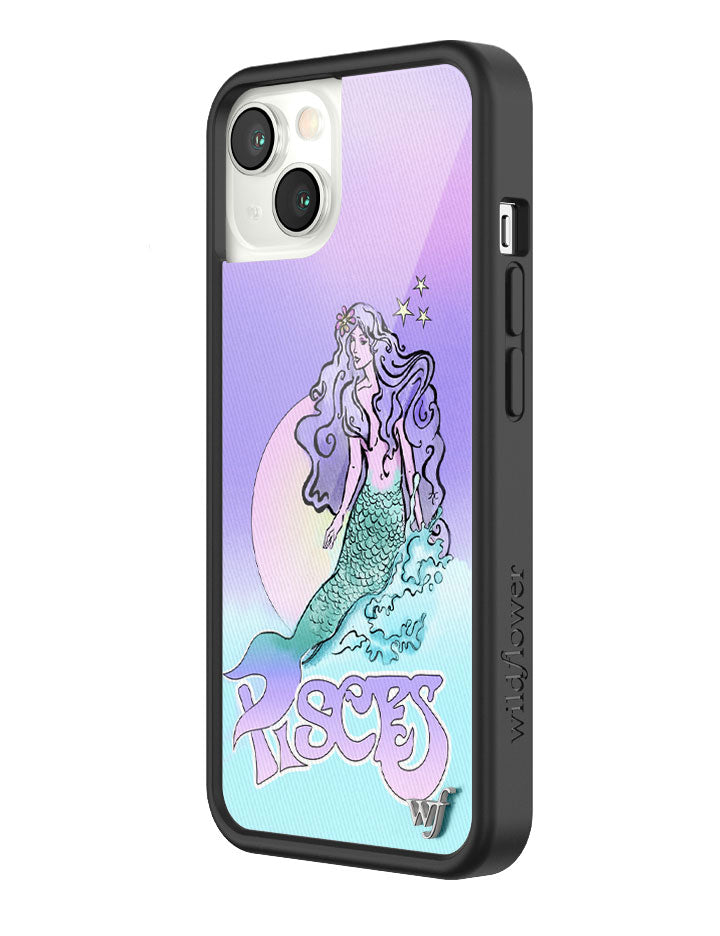 Pisces Mermaid iPhone Case in Purple Baby Pink and Turquoise
