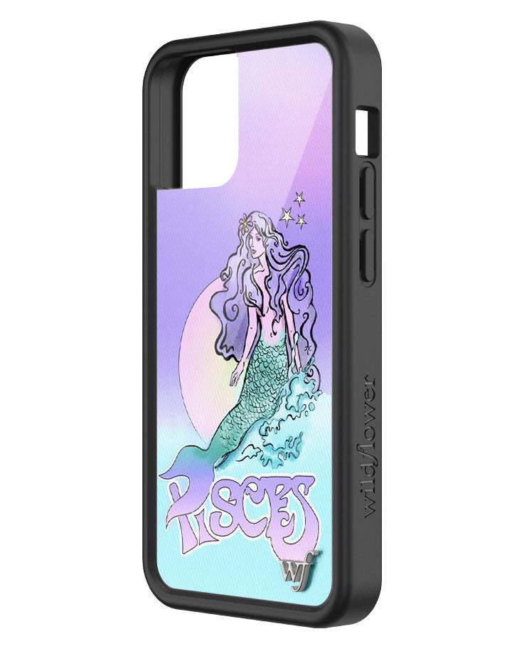 Pisces Mermaid iPhone Case in Purple Baby Pink and Turquoise