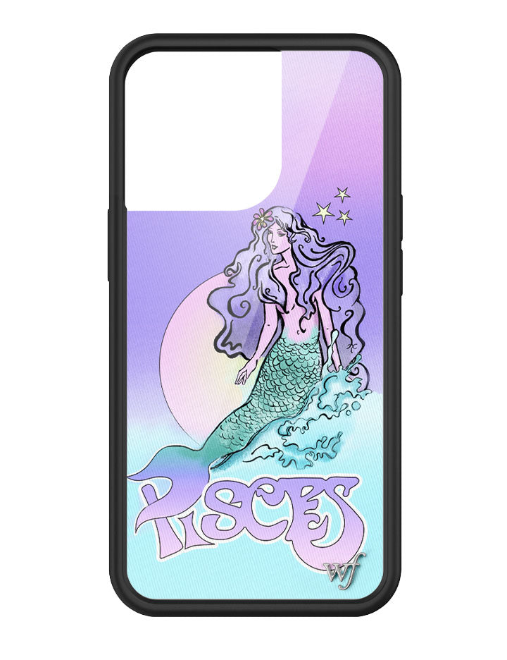 Pisces Mermaid iPhone Case in Purple Baby Pink and Turquoise