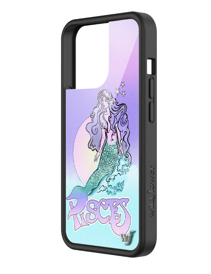 Pisces Mermaid iPhone Case in Purple Baby Pink and Turquoise