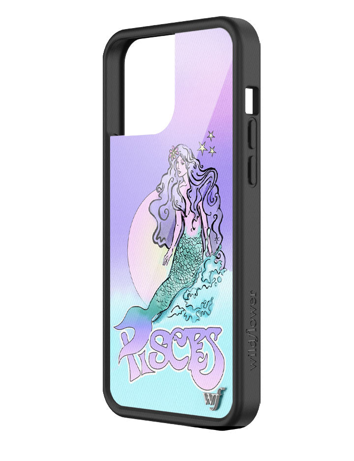 Pisces Mermaid iPhone Case in Purple Baby Pink and Turquoise