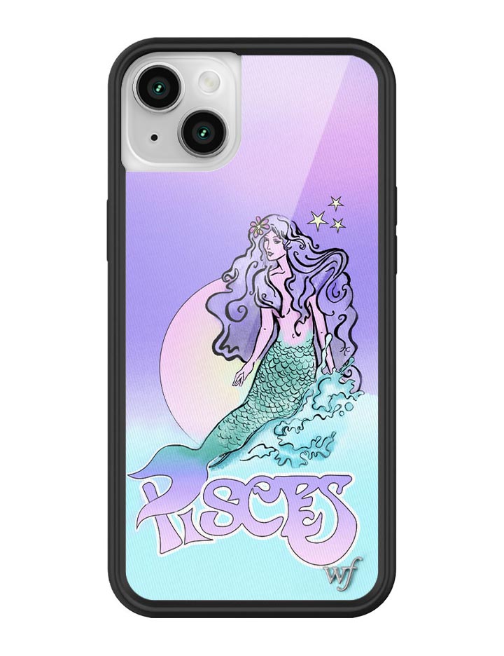 Pisces Mermaid iPhone Case in Purple Baby Pink and Turquoise
