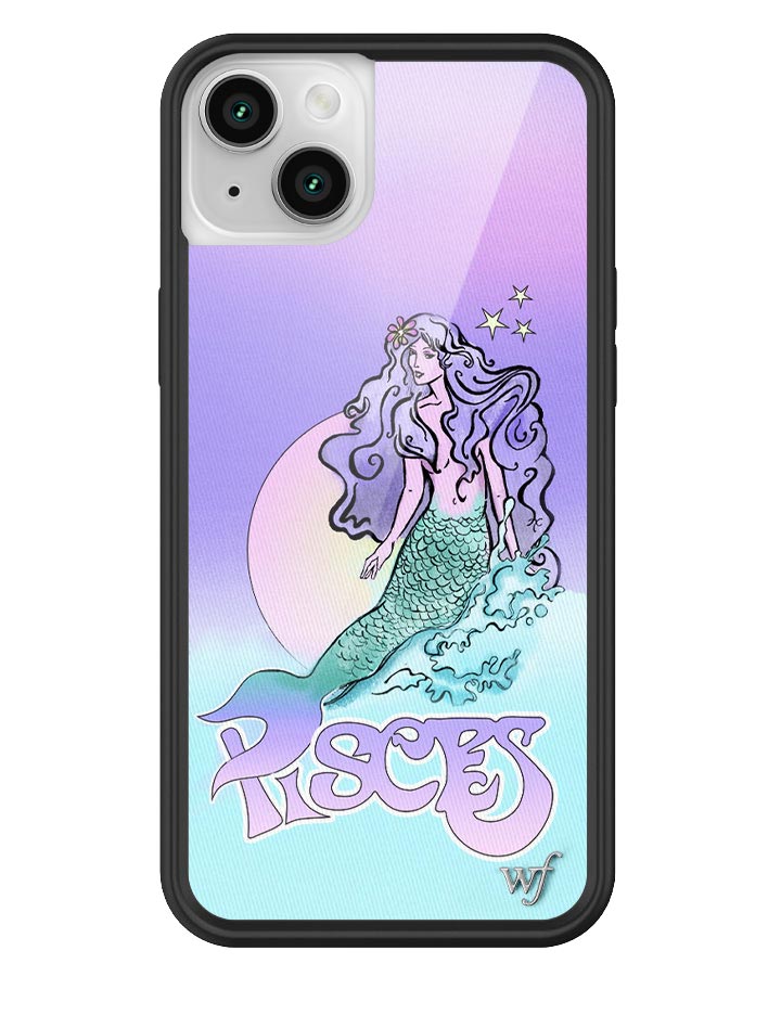 Pisces Mermaid iPhone Case in Purple Baby Pink and Turquoise