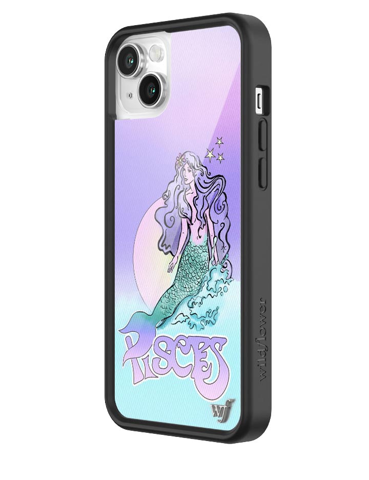 Pisces Mermaid iPhone Case in Purple Baby Pink and Turquoise