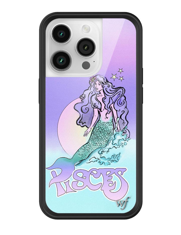 Pisces Mermaid iPhone Case in Purple Baby Pink and Turquoise