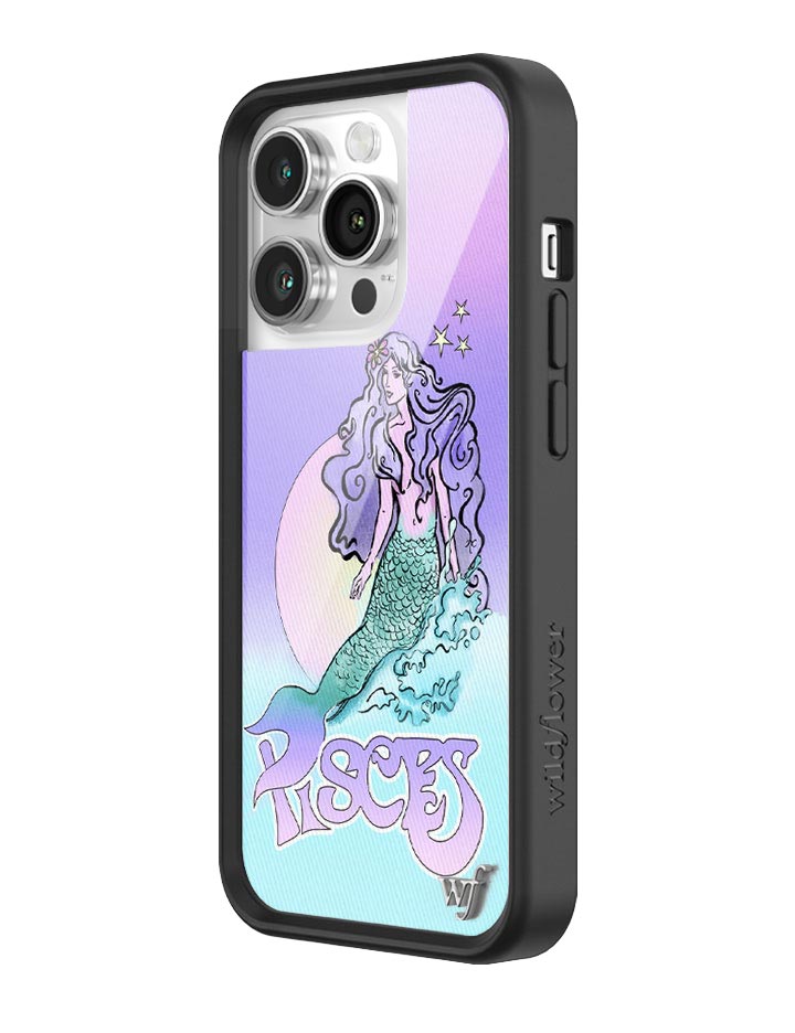 Pisces Mermaid iPhone Case in Purple Baby Pink and Turquoise