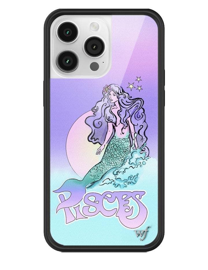 Pisces Mermaid iPhone Case in Purple Baby Pink and Turquoise