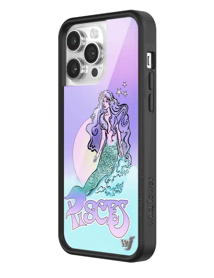 Pisces Mermaid iPhone Case in Purple Baby Pink and Turquoise