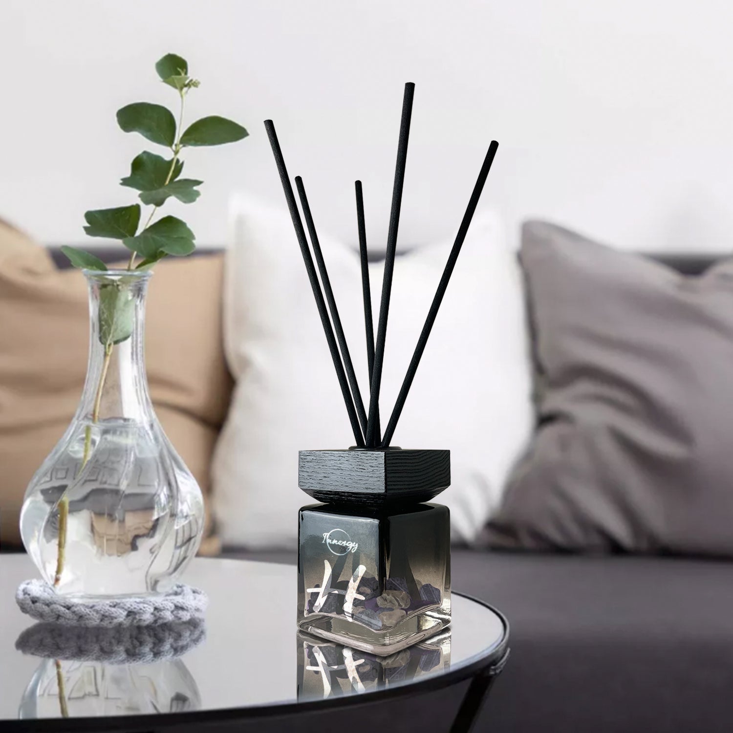 Pisces Zodiac Crystal-Enhanced Reed Oil Diffuser, Cactus Flower & Jade Scent, 100ml