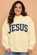 Plus Size JESUS/GOD IS GOOD Letter Print Sweatshirt
