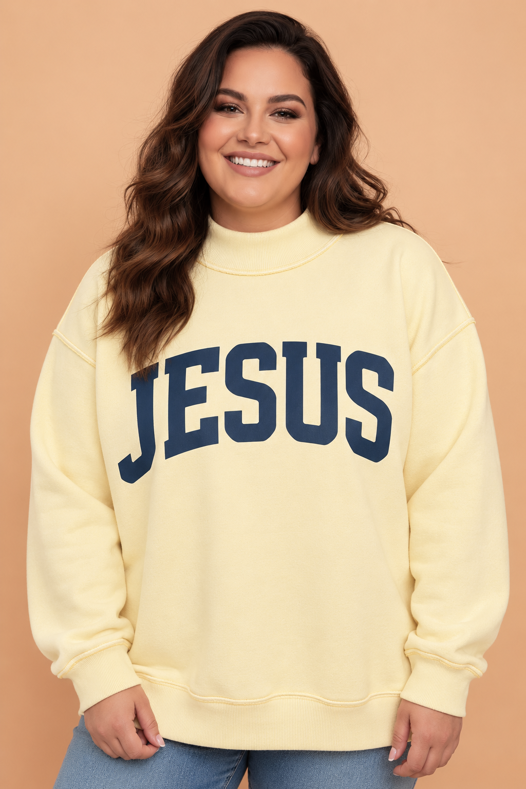Plus Size JESUS/GOD IS GOOD Letter Print Sweatshirt