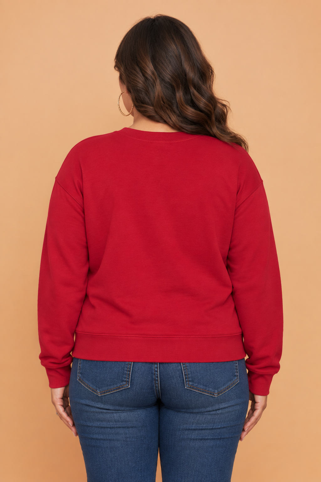Plus Size PRAY Embroidered Patchwork Drop Shoulder Sweatshirt