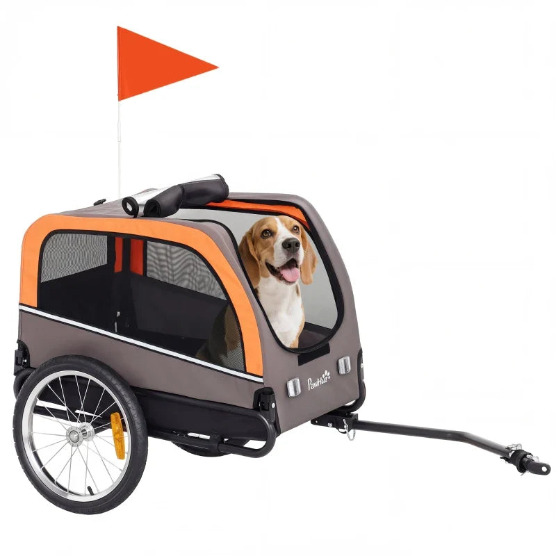 Dog Bike Trailer, Pet Cart Bicycle Carrier with 20" Air Tires, Quick-Release Wheels, Reflectors, Flag