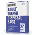 Mighty Clean Extra Large Adult Diaper Disposable Bags - 30 Bags | Leak-Proof Odor Sealing Tear Resistant | Discreet for Diapers Incontinence Pads Sanitary Product Disposal | Durable and Unscented