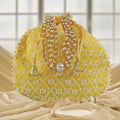 Handcrafted Embroidered Potli Bag with Beads for Weddings