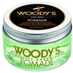 Woody's Pomade 3.4oz container for flexible hair styling
