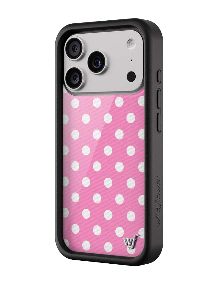 Pink and White Polka Dot Protective iPhone Case - Image 5
