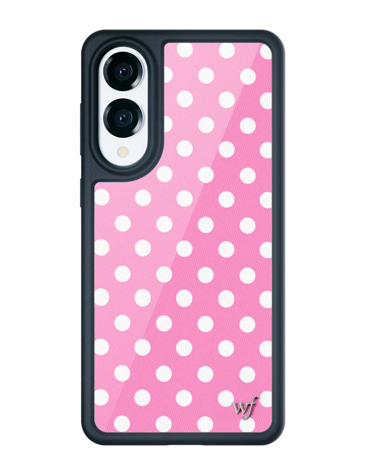 Pink Polka Dot Samsung Galaxy Phone Case with Protective Bumper - Image 3