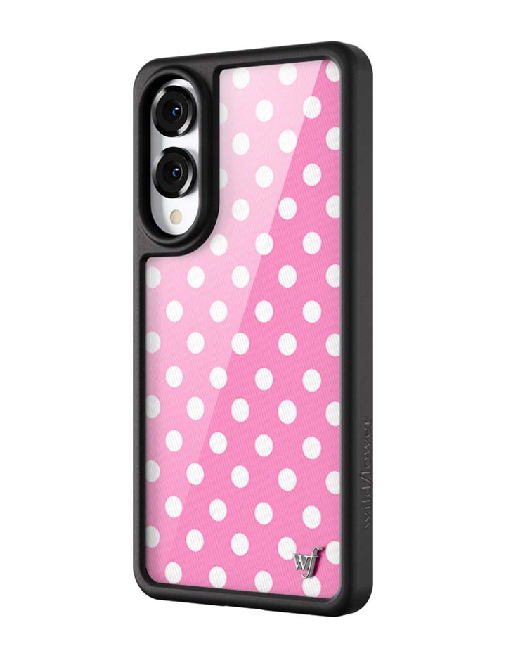 Pink Polka Dot Samsung Galaxy Phone Case with Protective Bumper - Image 4