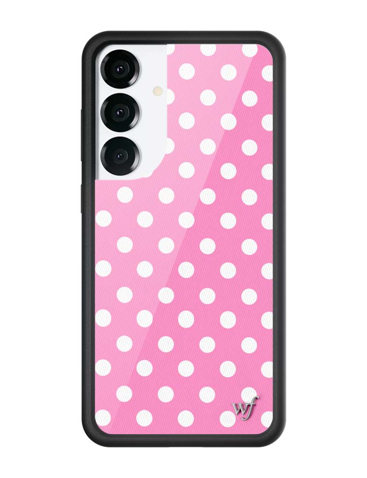 Pink Polka Dot Samsung Galaxy Phone Case with Protective Bumper - Image 5