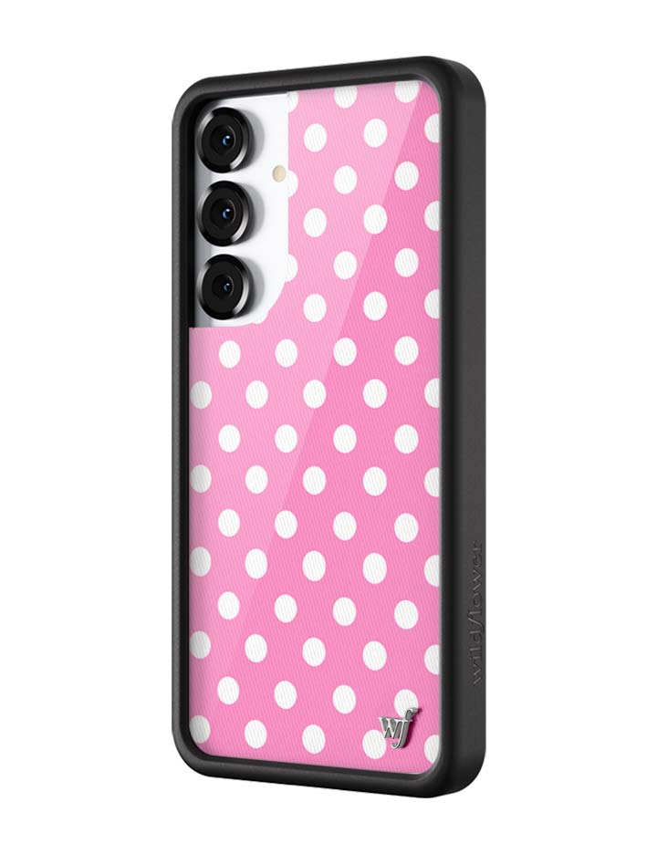 Pink Polka Dot Samsung Galaxy Phone Case with Protective Bumper - Image 6