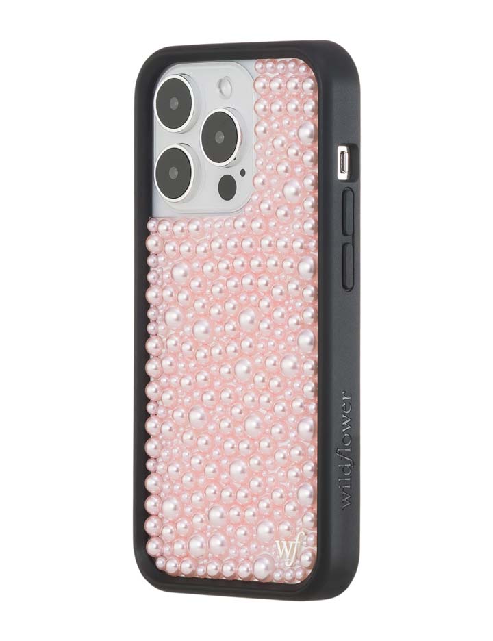 Pearl Pink iPhone Case Embellished Protective Phone Cover - Image 29