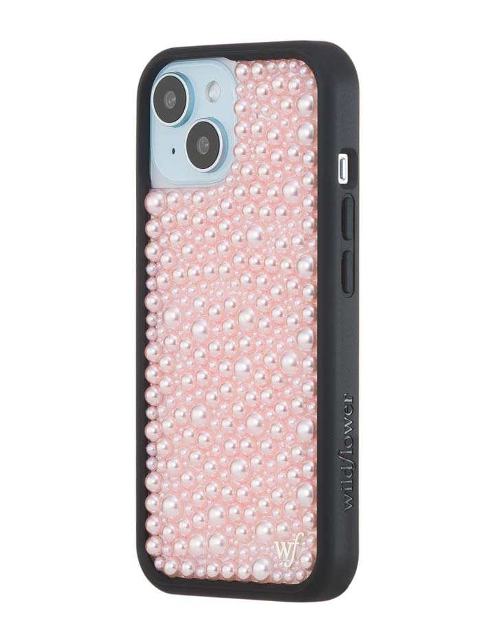 Pearl Pink iPhone Case Embellished Protective Phone Cover - Image 25
