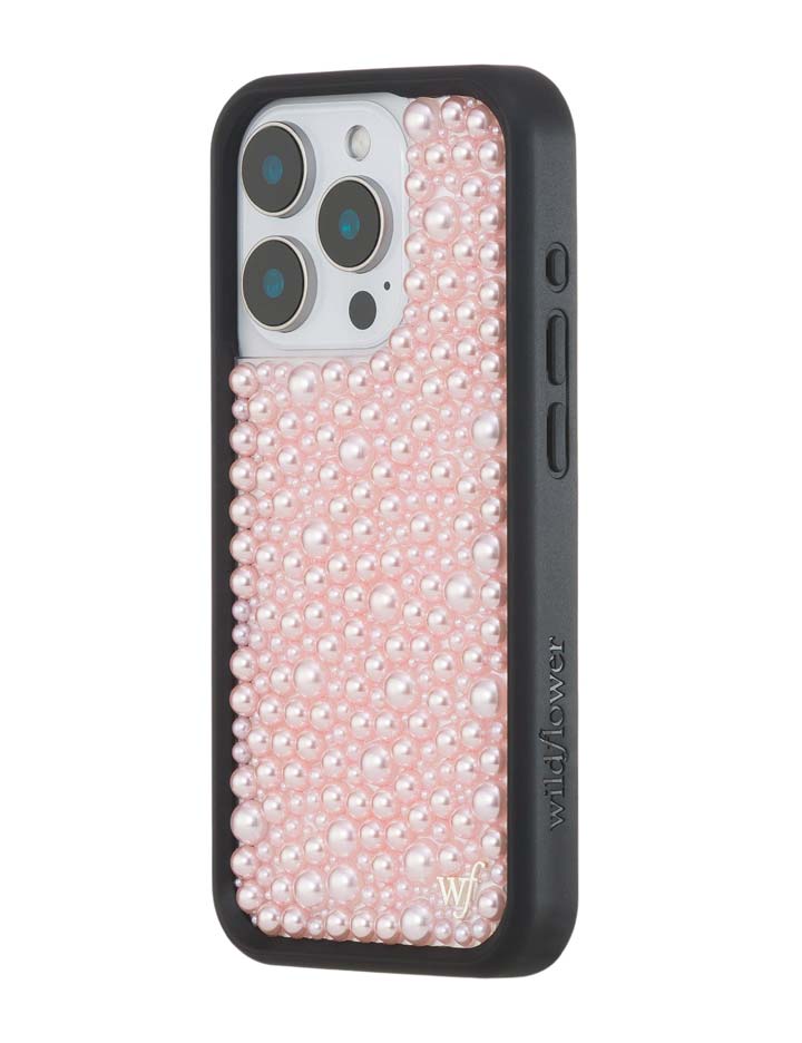 Pearl Pink iPhone Case Embellished Protective Phone Cover - Image 23