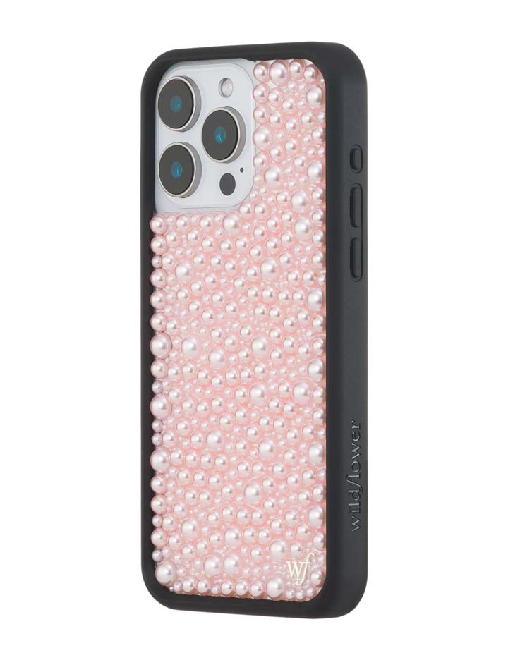 Pearl Pink iPhone Case Embellished Protective Phone Cover - Image 19