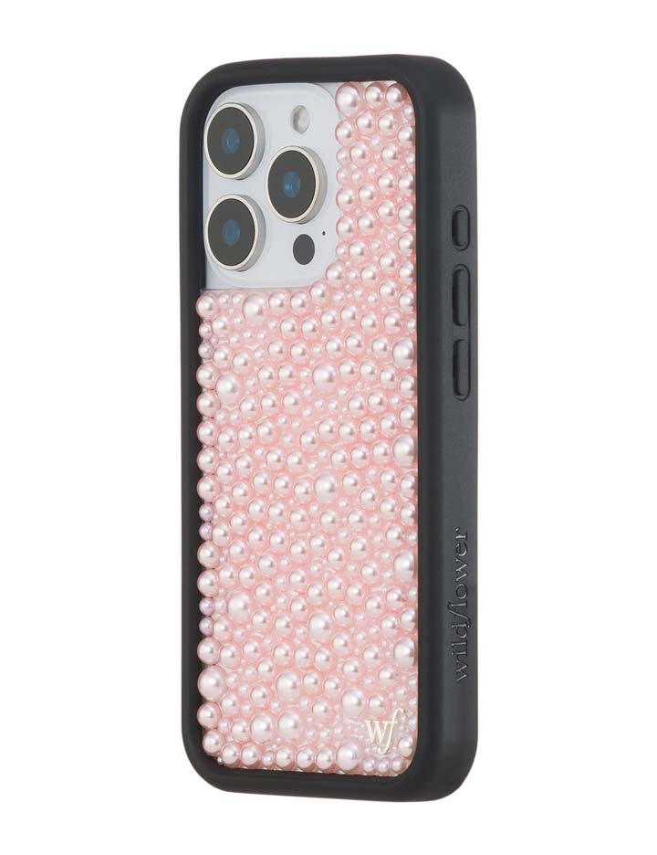 Pearl Pink iPhone Case Embellished Protective Phone Cover - Image 15