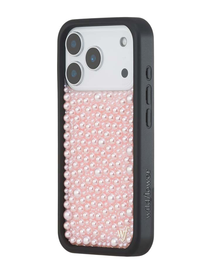 Pearl Pink iPhone Case Embellished Protective Phone Cover - Image 5