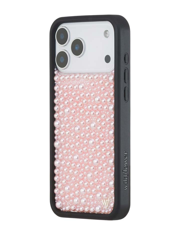 Pearl Pink iPhone Case Embellished Protective Phone Cover - Image 2
