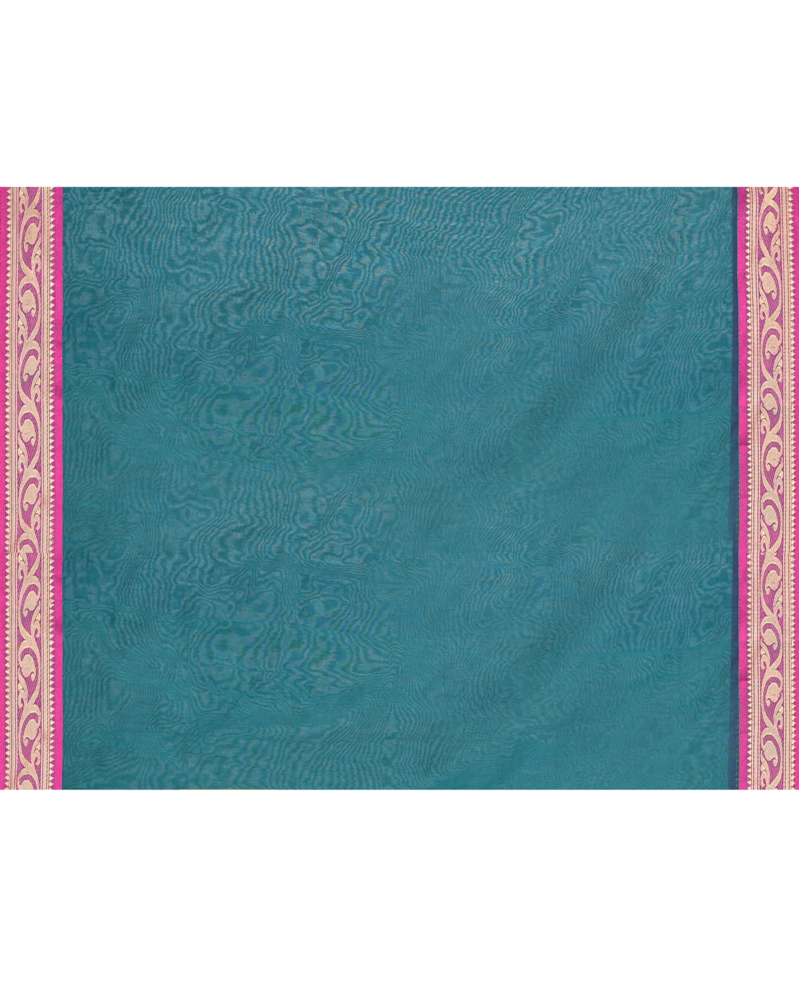 Teal Cotton Silk Handloom Saree with Matching Blouse Piece