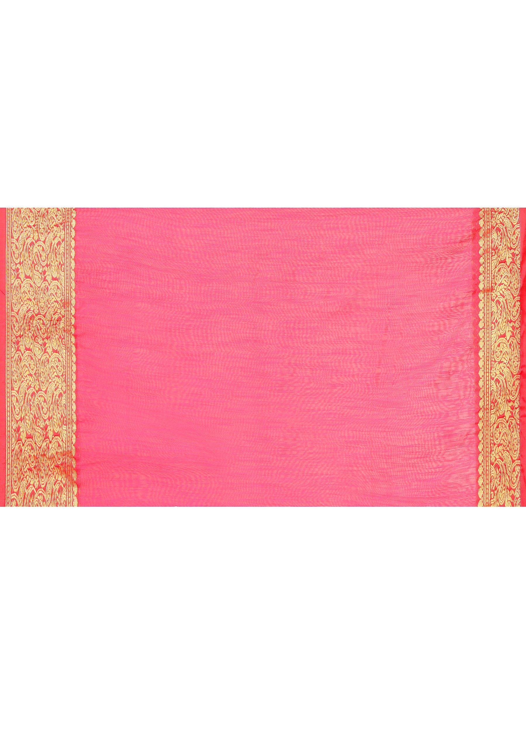 Women`s Rani Cotton Blend Handloom Saree with Matching Blouse