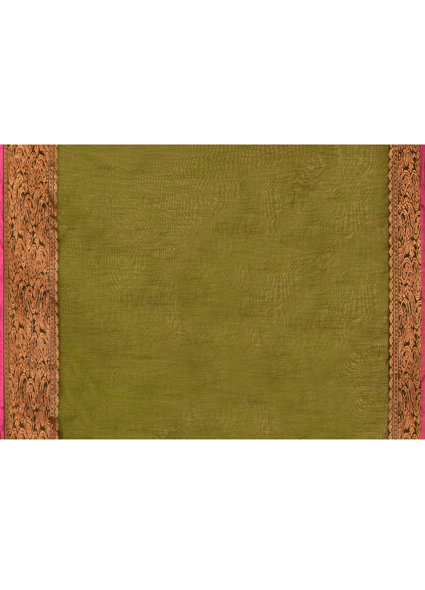 Moss Green Cotton Blend Handloom Saree with Matching Blouse