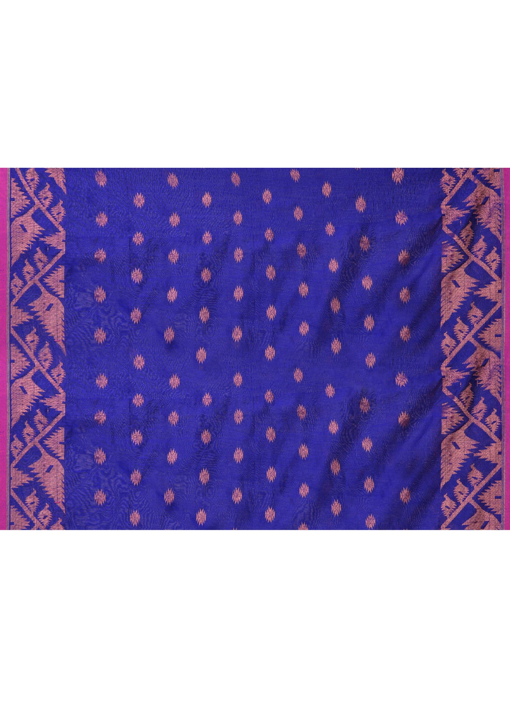 Royal Blue Handloom Cotton Blend Saree with Matching Blouse