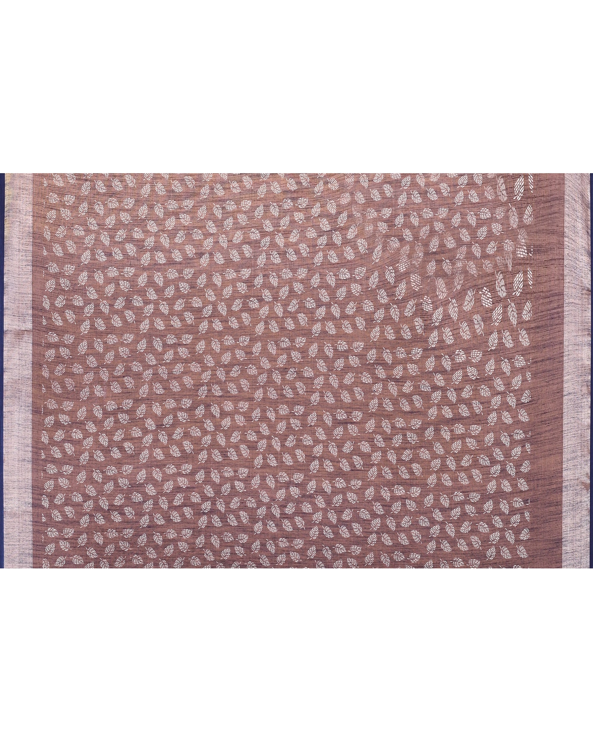 Off White Printed Cotton Saree with Elegant Zari Border