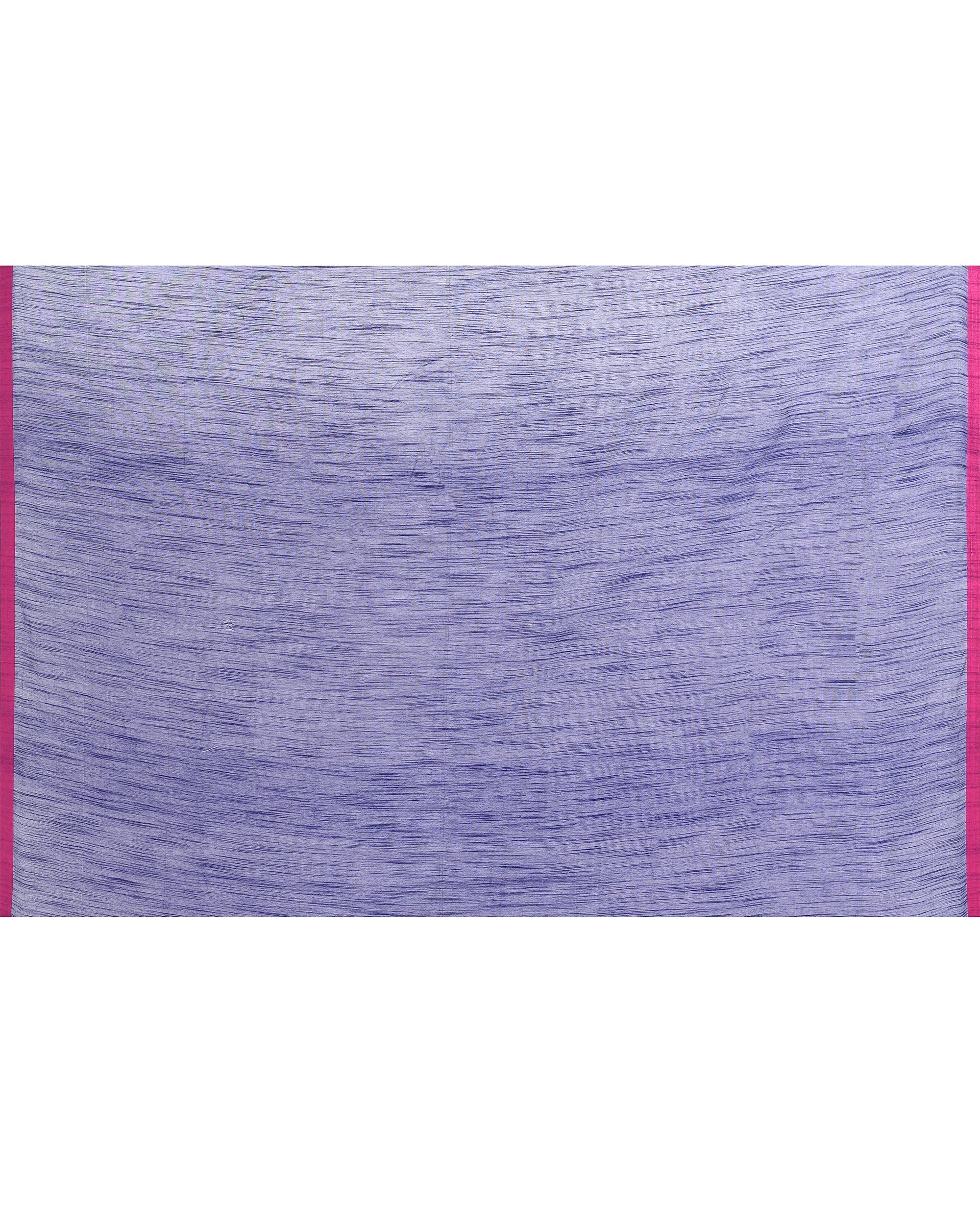 Blue Embellished Cotton Blend Jamdani Saree
