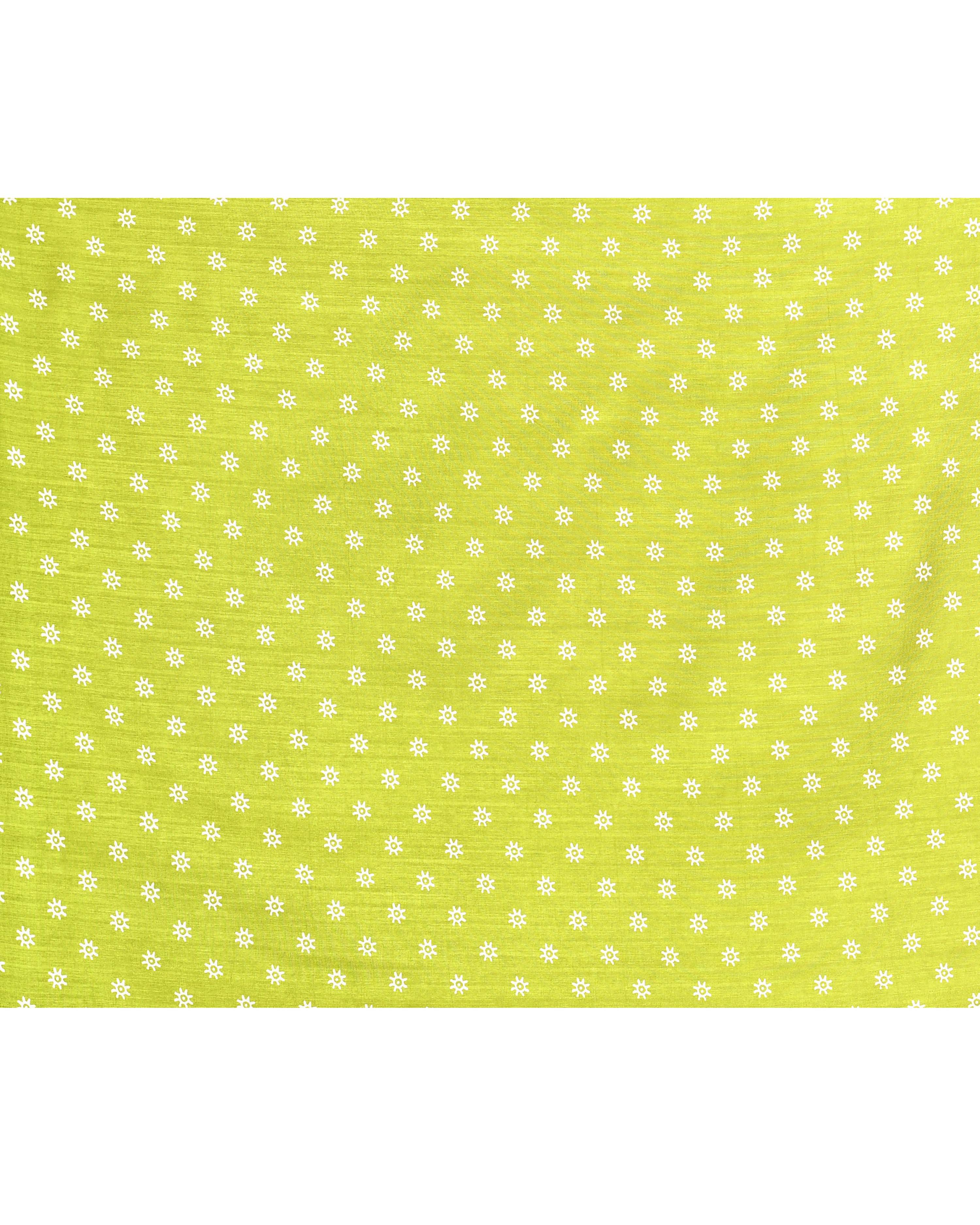 Olive Printed Cotton Saree with Matching Blouse