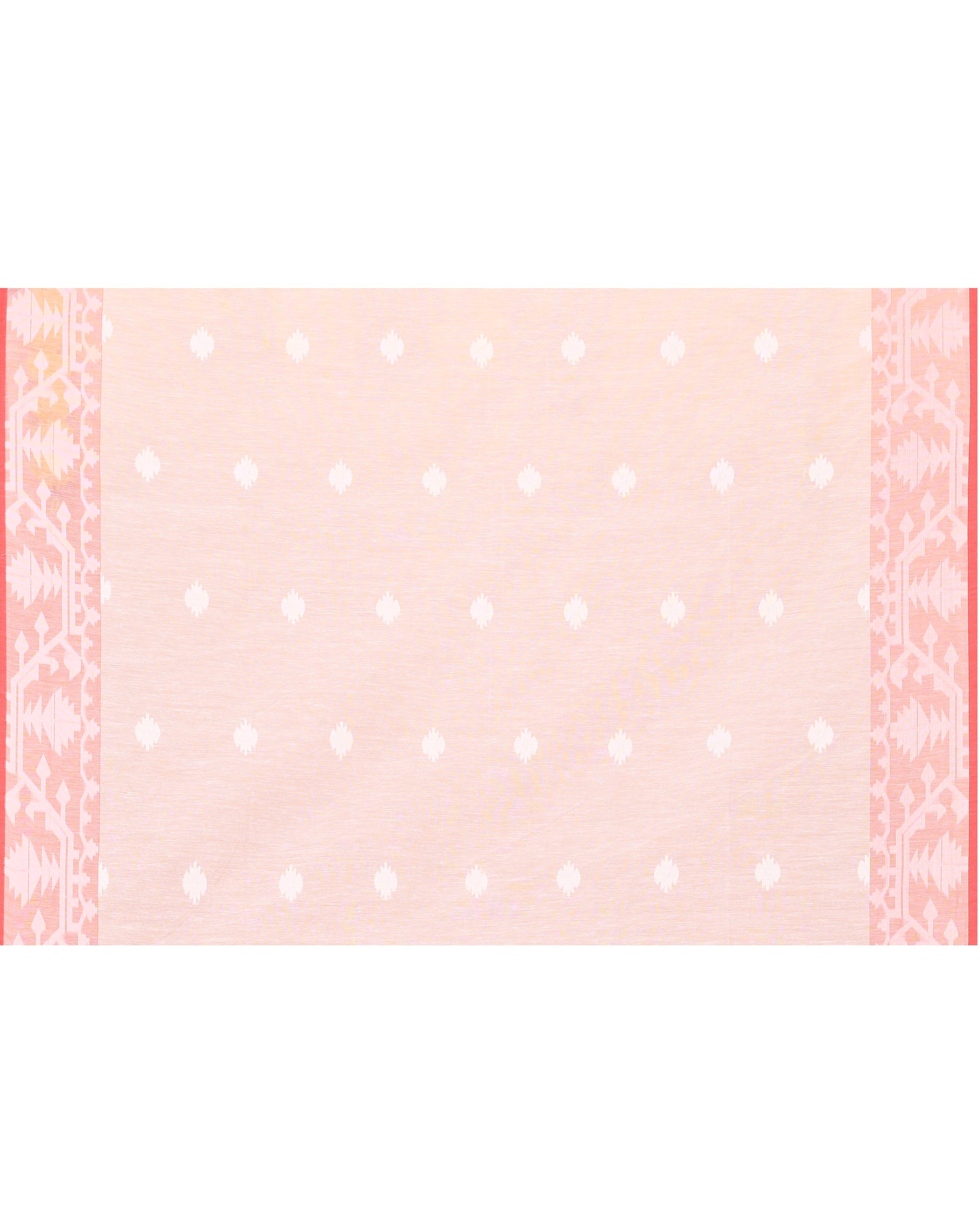 Piyari Fashion Women's White Resham Silk Jamdani Saree