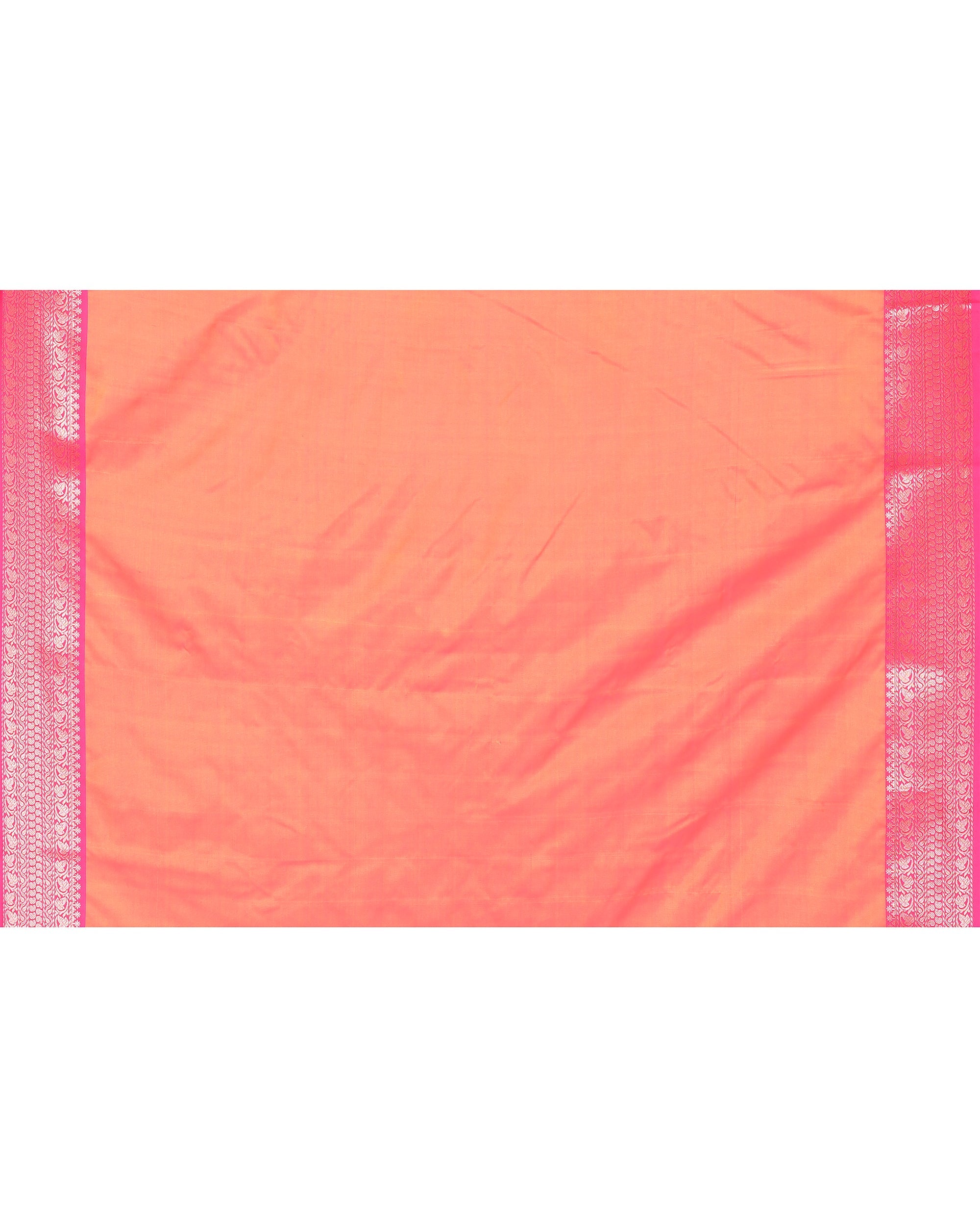 Olive Bangalore Silk Saree with Zari Border - Traditional Handloom
