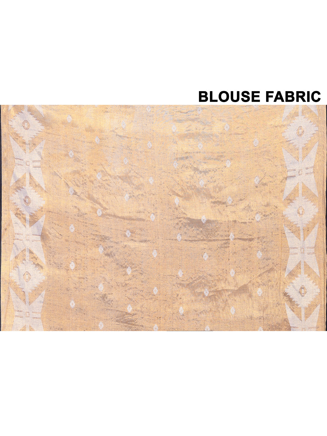Gold Blue Dual Tone Organic Tissue Jamdani Saree with Blouse