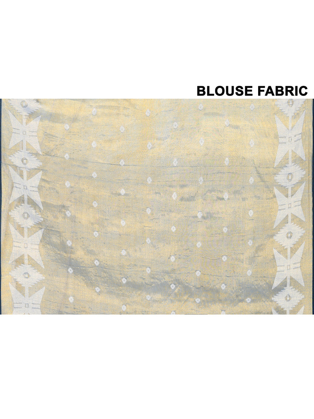 Gold & Turquoise Dual Tone Organic Tissue Jamdani Saree